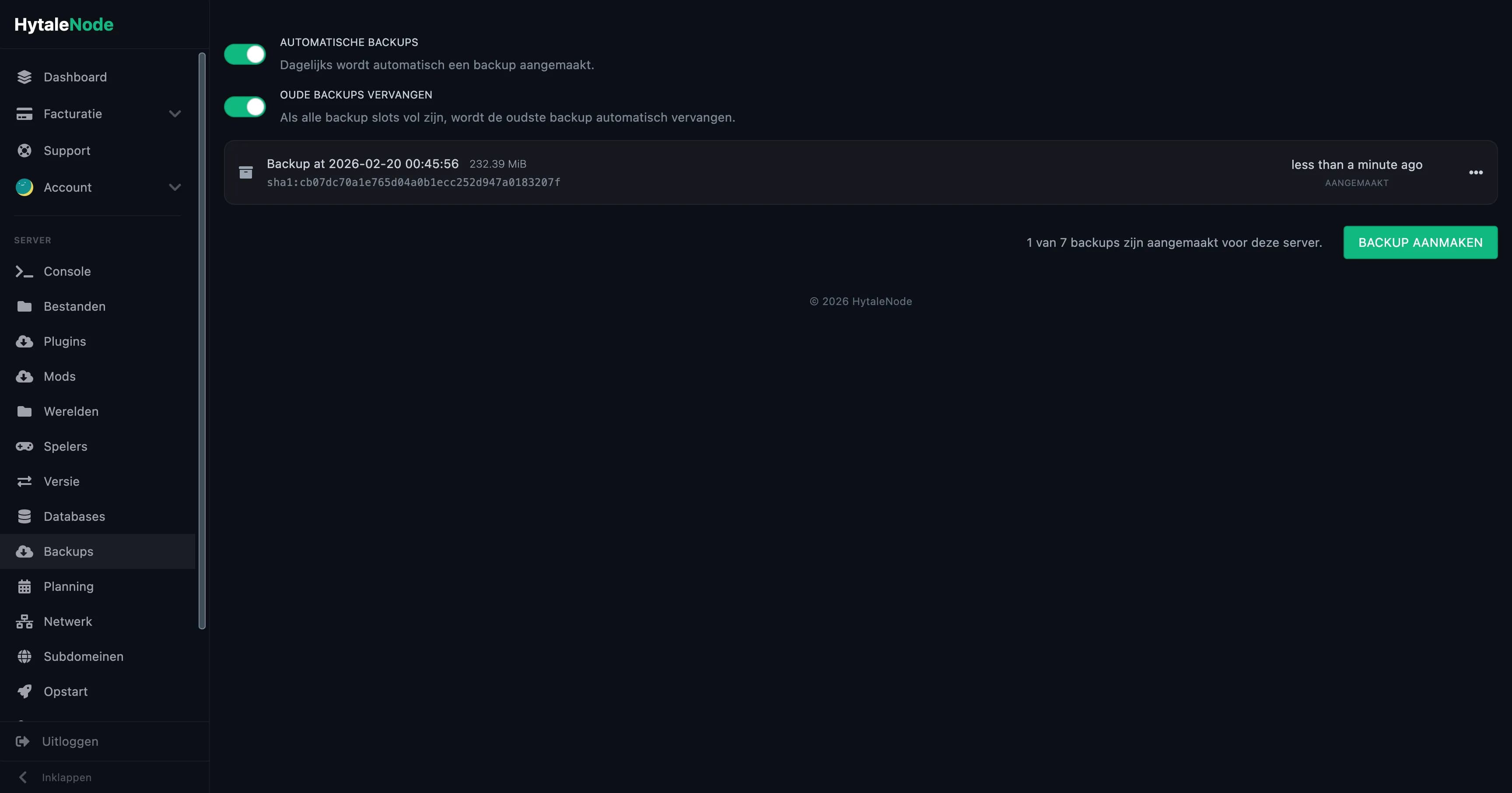 Automatische backups
