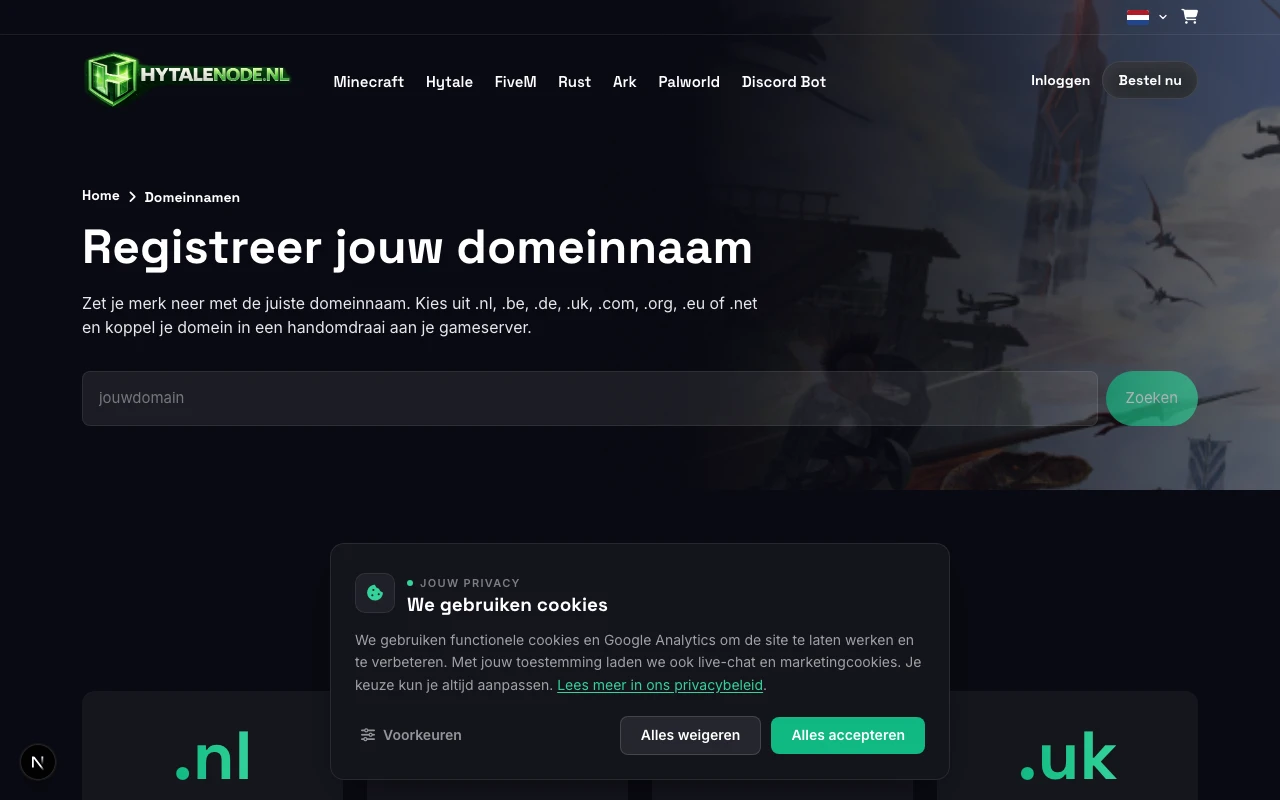 Domain-Suche auf hytalenode.de